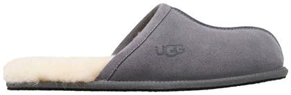 Ugg Australia Scuff Δερμάτινες Χειμερινές Ανδρικές Παντόφλες Γκρι