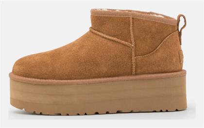 Ugg Australia Ultra Classic Mini Platform Suede Γυναικεία Μποτάκια με Πλατφόρμα & Γούνα Chestnut