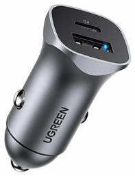 Ugreen Φορτιστής Αυτοκινήτου με Θύρες 1xUSB-A 1xType-C