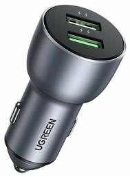 Ugreen Φορτιστής Αυτοκινήτου με Θύρες 2xUSB-A