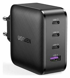 Ugreen Φορτιστής Χωρίς Καλώδιο με Θύρα USB-A και 3 Θύρες USB-C 65W Power Delivery / Quick Charge 2.0 / Quick Charge 3.0 / Quick Charge 4+ / Quick Charge 4.0 Μαύρος (CD224)