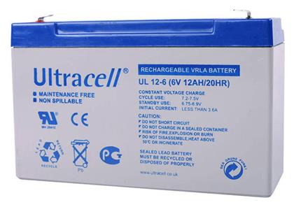 Ultracell UL 12-6 με Χωρητικότητα 12Ah και Τάση 6V 1τμχ από το Polihome