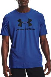 Under Armour Ανδρικό T-shirt Μπλε με Λογότυπο