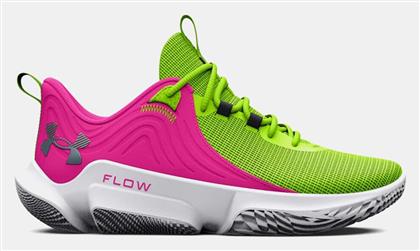 Under Armour Flow Futr X 2 Χαμηλά Μπασκετικά Παπούτσια Lime Surge / Rebel Pink / Metallic Harbor Blue