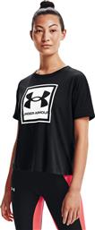 Under Armour Live Glow Graphic Γυναικείο T-shirt Μαύρο με Στάμπα από το Z-mall