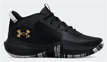 Under Armour Lockdown 6 Αθλητικά Παιδικά Παπούτσια Μπάσκετ με Κορδόνια Μαύρα