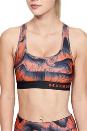 Under Armour Mid Crossback Print Γυναικείο Αθλητικό Μπουστάκι Πορτοκαλί