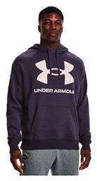 Under Armour Rival Big Ανδρικό Φούτερ με Κουκούλα και Τσέπες Μωβ από το MybrandShoes