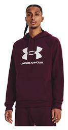 Under Armour RIVAL Φούτερ Μπορντό με Κουκούλα