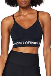 Under Armour Seamless Low Long Γυναικείο Αθλητικό Μπουστάκι Μαύρο με Επένδυση & Ελαφριά Ενίσχυση από το Zakcret Sports
