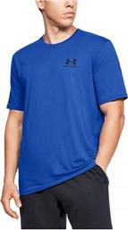 Under Armour Sportstyle Left Chest Αθλητικό Ανδρικό T-shirt Μπλε με Λογότυπο από το MybrandShoes