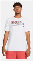 Under Armour Wordmark Ss Ανδρικό T-shirt Κοντομάνικο Λευκό από το Z-mall