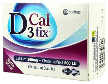 Uni-Pharma D3 Fix Calcium Βιταμίνη 500mg 20 φακελίσκοι