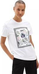 Vans Border Γυναικείο T-shirt Λευκό με Στάμπα