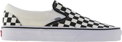 Vans Checkerboard Classic Πάνινα Ανδρικά Slip-On Λευκά από το MybrandShoes
