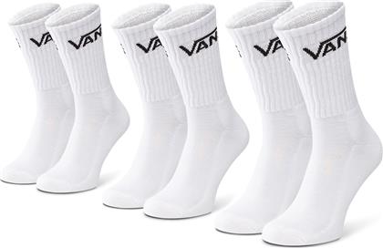 Vans Classic Crew Ανδρικές Μονόχρωμες Κάλτσες Λευκές 3Pack από το Sportcafe