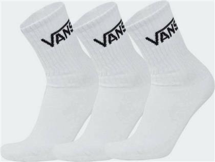 Vans Classic Crew Ανδρικές Μονόχρωμες Κάλτσες Λευκές 3Pack από το Altershops