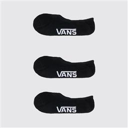 Vans Classic Γυναικείες Μονόχρωμες Κάλτσες Μαύρες 3Pack