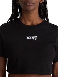 Vans Flying Γυναικείο Crop T-shirt με V Λαιμόκοψη Μαύρο από το Modivo