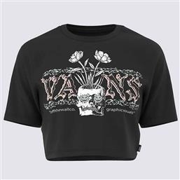 Vans Γυναικείο Crop T-shirt Μαύρο από το New Cult