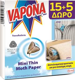 Vapona Mini Thin Moth Paper Σκοροκτόνο 20τμχΚωδικός: 16886655 από το e-Fresh