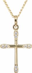 Βαπτιστικοί Σταυροί με Αλυσίδα Χρυσός σταυρός 14 καράτια C002448 002448C Γυναικείο Χρυσός 14 Καράτια