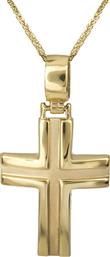 Βαπτιστικοί Σταυροί με Αλυσίδα Χρυσός σταυρός Κ14 για αγόρι με αλυσίδα 026800C 026800C Ανδρικό Χρυσός 14 Καράτια από το Kosmima24