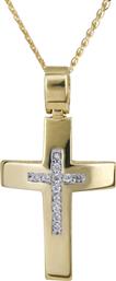 Βαπτιστικοί Σταυροί με Αλυσίδα Χρυσός σταυρός με αλυσίδα Κ14 C024277 024277C Γυναικείο Χρυσός 14 Καράτια από το Kosmima24