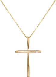 Βαπτιστικοί Σταυροί με Αλυσίδα Γυναικείος χρυσός σταυρός με μπριγιάν 18 καρατίων 035129 035129 Γυναικείο Χρυσός 18 Καράτια από το Kosmima24