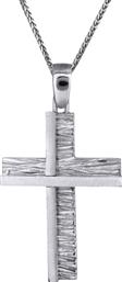 Βαπτιστικοί Σταυροί με Αλυσίδα Λευκόχρυσος σταυρός 9Κ C013820 013820C Ανδρικό Χρυσός 9 Καράτια από το Kosmima24