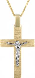 Βαπτιστικοί Σταυροί με Αλυσίδα Βαπτιστικός σταυρός διπλής όψης με αλυσίδα Κ18 024695C 024695C Ανδρικό Χρυσός 18 Καράτια από το Kosmima24