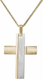 Βαπτιστικοί Σταυροί με Αλυσίδα Βαπτιστικός σταυρός για αγόρι ματ ζαγρέ 14Κ με αλυσίδα 034047C 034047C Ανδρικό Χρυσός 14 Καράτια από το Kosmima24