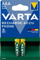 Varta Rechargeable Accu Phone Επαναφορτιζόμενες Μπαταρίες AAA Ni-MH 550mAh 1.2V 2τμχ