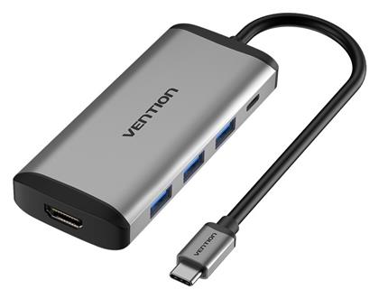 Vention CNBHB USB-C Docking Station με HDMI 4K PD και συνδεση 2 Οθονών Γκρι από το Public