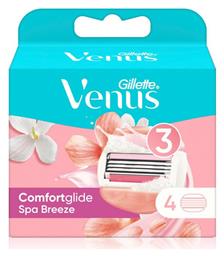 Venus Comfortglide Spa Breeze Ανταλλακτικές Κεφαλές με 3 Λεπίδες & Λιπαντική Ταινία 4τμχ