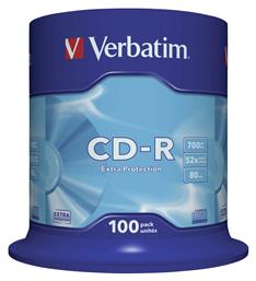 Verbatim Εγγράψιμα CD-R 52x 700MB Cake Box 100τμχ