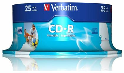 Verbatim Εγγράψιμα CD-R 52x Printable 700MB Cake Box 25τμχ