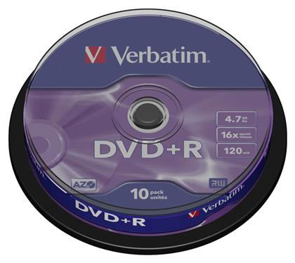 Verbatim Εγγράψιμα DVD+R 16x 4.7GB Cake Box 10τμχ από το Public