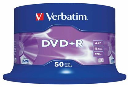 Verbatim Εγγράψιμα DVD+R 16x 4.7GB Cake Box 50τμχ