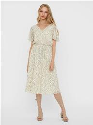 Vero Moda Mini Καλοκαιρινό All Day Φόρεμα Κοντομάνικο Beige/Birch