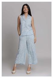 Vero Moda Γυναικεία Ψηλόμεση Υφασμάτινη Παντελόνα με Λάστιχο Γαλάζια από το The Fashion Project