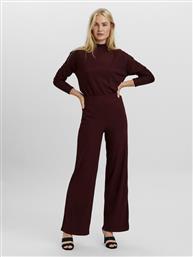 Vero Moda Γυναικεία Ψηλόμεση Υφασμάτινη Παντελόνα σε Κανονική Εφαρμογή σε Μπορντό Χρώμα
