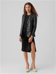Vero Moda Γυναικείο Δερμάτινο Σακάκι Μαύρο από το Plus4u
