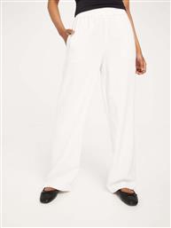 Vero Moda Γυναικείο Ψηλόμεσο Υφασμάτινο Παντελόνι με Λάστιχο σε Wide Γραμμή Λευκό από το Plus4u