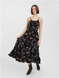Vero Moda Midi Καλοκαιρινό All Day Φόρεμα με Τιράντα Black/Lilac από το Plus4u