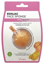 Vican Wise Beauty Konjac Face Sponge With Ginger Powder Σφουγγάρια Konjac Καθαρισμού Προσώπου 1τμχ