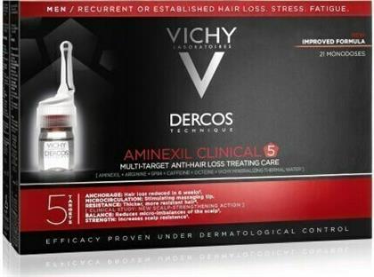 Vichy Dercos Technique Aminexil Clinical 5 Αμπούλες Μαλλιών κατά της Τριχόπτωσης για Άνδρες 21x6ml από το Pharm24