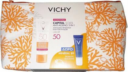 Vichy Ideal Soleil Anti Aging Spf50 Σετ με Αντηλιακή Κρέμα Προσώπου, Serum & Νεσεσέρ από το Attica The Department Store