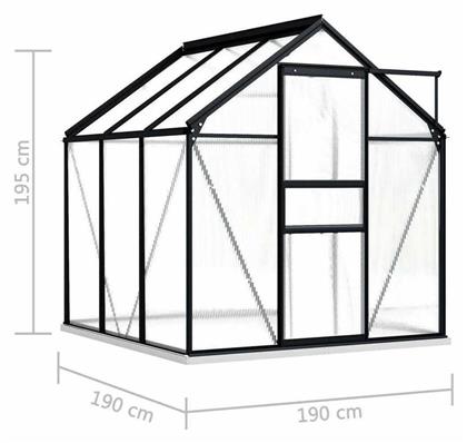 vidaXL 48215 Θερμοκήπιο Τύπου Σπίτι με Σκελετό Αλουμινίου 1.9x1.9x22m από το Public