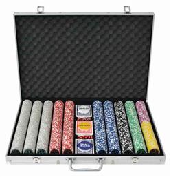 vidaXL Σετ 1000 Μάρκες Poker 11.5gr σε Βαλίτσα με 3 Τράπουλες από το Public